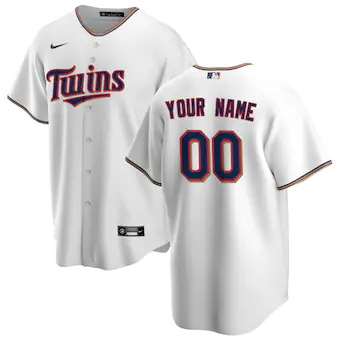 mens nike white minnesota twins home replica custom jersey_